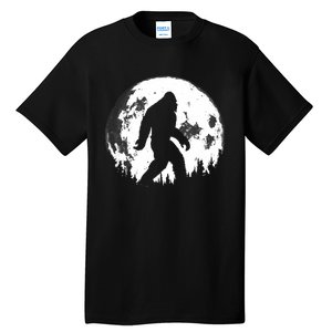 Bigfoot Night Stroll! Cool Full Moon Night & Trees Sasquatch Tall T-Shirt