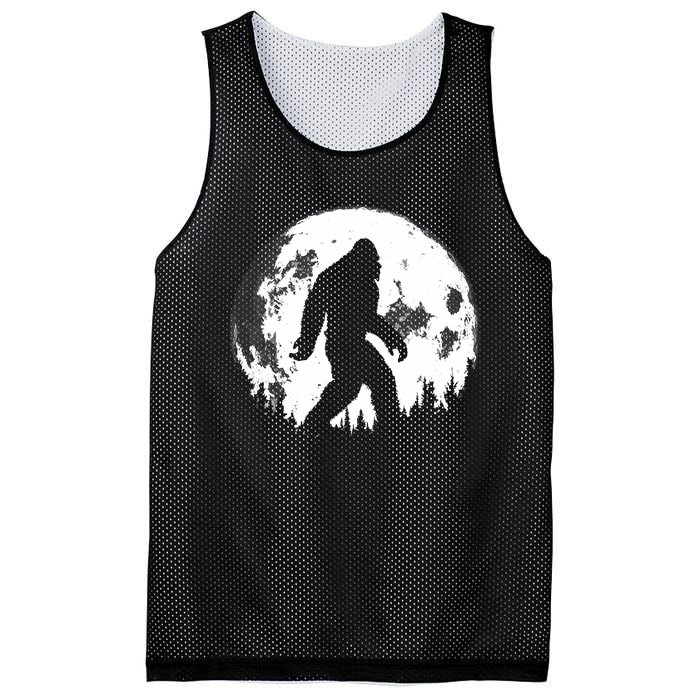 Bigfoot Night Stroll! Cool Full Moon Night & Trees Sasquatch Mesh Reversible Basketball Jersey Tank