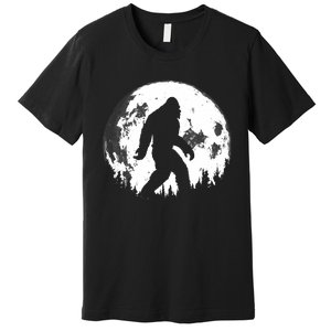 Bigfoot Night Stroll! Cool Full Moon Night & Trees Sasquatch Premium T-Shirt