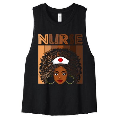 Black Nurse Shirts For Women Girl African Melanin Nursing Women's Racerback Cropped Tank