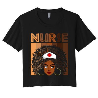 Black Nurse Shirts For Women Girl African Melanin Nursing Women's Crop Top Tee