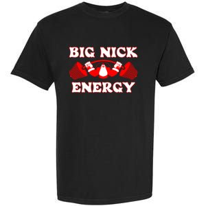 Big Nick Santa Claus Energy Weight Lifting Bodybuilding Xmas Garment-Dyed Heavyweight T-Shirt