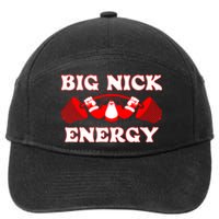 Big Nick Santa Claus Energy Weight Lifting Bodybuilding Xmas 7-Panel Snapback Hat