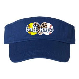 Ball Nana Softball Baseball Nana Of Ballers Great Gift Valucap Bio-Washed Visor