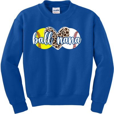 Ball Nana Softball Baseball Nana Of Ballers Great Gift Kids Sweatshirt