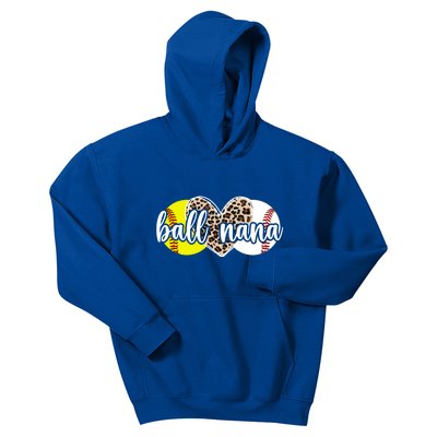 Ball Nana Softball Baseball Nana Of Ballers Great Gift Kids Hoodie