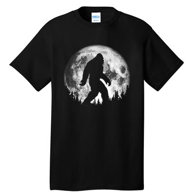 Bigfoot Night Stroll! Cool Full Moon & Trees Sasquatch Tall T-Shirt