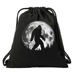 Bigfoot Night Stroll! Cool Full Moon & Trees Sasquatch Drawstring Bag