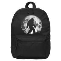 Bigfoot Night Stroll! Cool Full Moon & Trees Sasquatch 16 in Basic Backpack