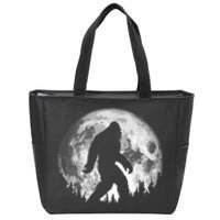 Bigfoot Night Stroll! Cool Full Moon & Trees Sasquatch Zip Tote Bag