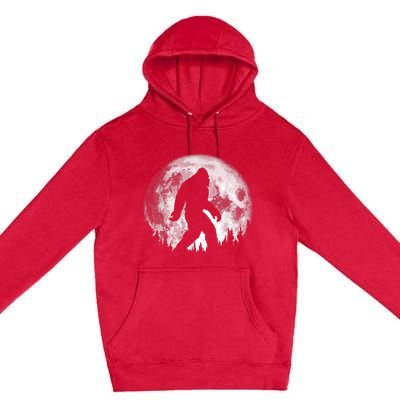 Bigfoot Night Stroll! Cool Full Moon & Trees Sasquatch Premium Pullover Hoodie