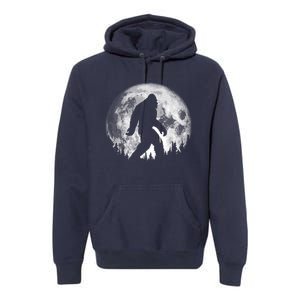 Bigfoot Night Stroll! Cool Full Moon & Trees Sasquatch Premium Hoodie