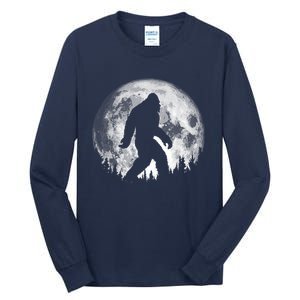 Bigfoot Night Stroll! Cool Full Moon & Trees Sasquatch Tall Long Sleeve T-Shirt