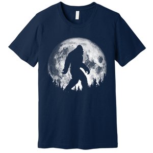 Bigfoot Night Stroll! Cool Full Moon & Trees Sasquatch Premium T-Shirt