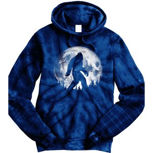 Bigfoot Night Stroll! Cool Full Moon & Trees Sasquatch Tie Dye Hoodie