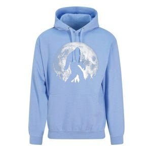 Bigfoot Night Stroll! Cool Full Moon & Trees Sasquatch Unisex Surf Hoodie