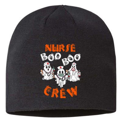 Boo Nurse Scrub Funny Ghost Halloween Sustainable Beanie