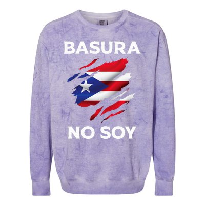 Basura No Soy Puerto Rico Flag Boricua Colorblast Crewneck Sweatshirt