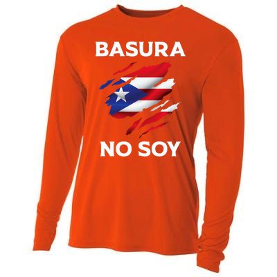 Basura No Soy Puerto Rico Flag Boricua Cooling Performance Long Sleeve Crew