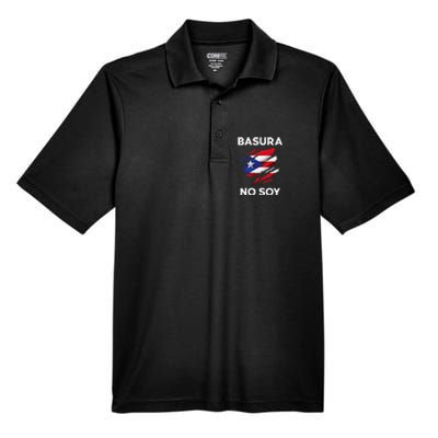 Basura No Soy Puerto Rico Flag Boricua Men's Origin Performance Piqué Polo