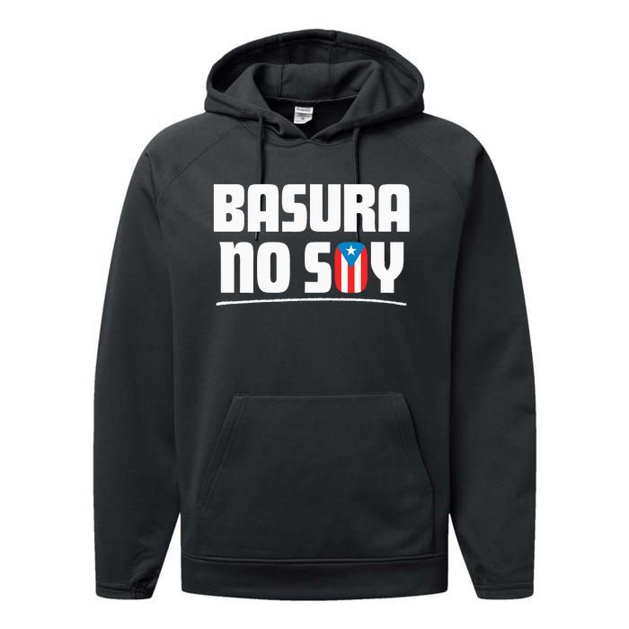 Basura No Soy Puerto Rico Flag Boricua Performance Fleece Hoodie