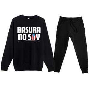 Basura No Soy Puerto Rico Flag Boricua Premium Crewneck Sweatsuit Set