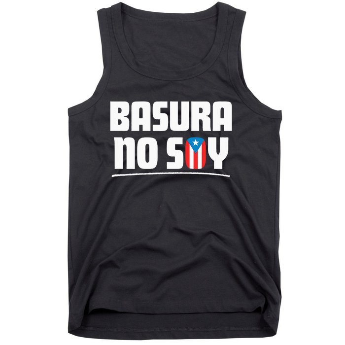 Basura No Soy Puerto Rico Flag Boricua Tank Top