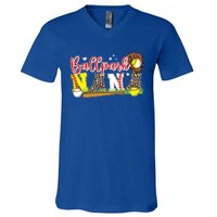 Ballpark Nana Softball Baseball Nana Of Ballers Funny Gift V-Neck T-Shirt