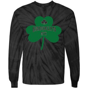 Brooklyn NYC Saint Patrick's Day Gift Tie-Dye Long Sleeve Shirt