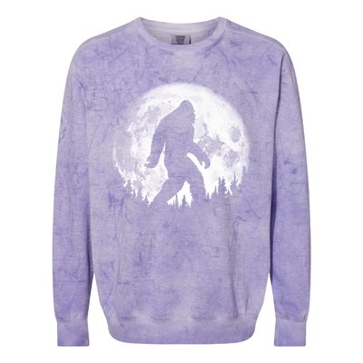 Bigfoot Night Stroll! Cool Full Moon And Trees Sasquatch Cute Gift Colorblast Crewneck Sweatshirt