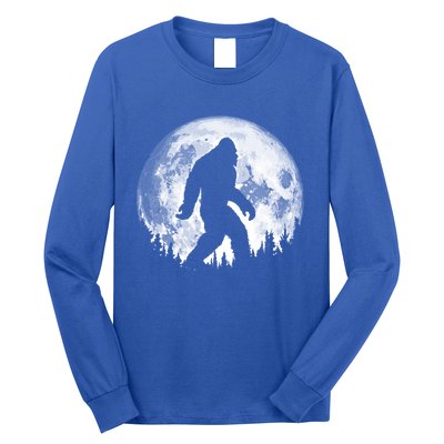 Bigfoot Night Stroll! Cool Full Moon And Trees Sasquatch Cute Gift Long Sleeve Shirt