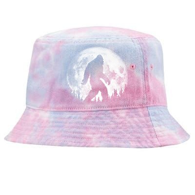 Bigfoot Night Stroll! Cool Full Moon And Trees Sasquatch Cute Gift Tie-Dyed Bucket Hat