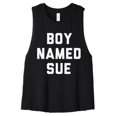 Boy Named Sue Tank Country Music Festival Classic Country Women's Racerback Cropped Tank