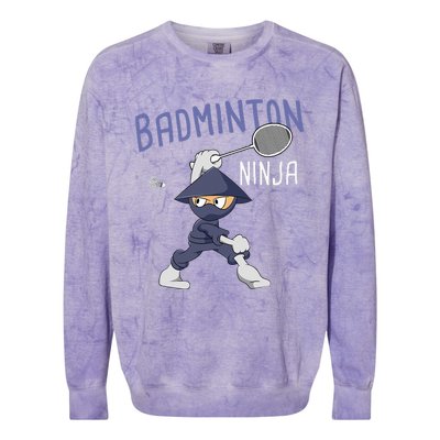 Badminton Ninja Shuttlecock Boy Badminton Colorblast Crewneck Sweatshirt