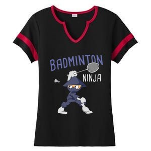 Badminton Ninja Shuttlecock Boy Badminton Ladies Halftime Notch Neck Tee