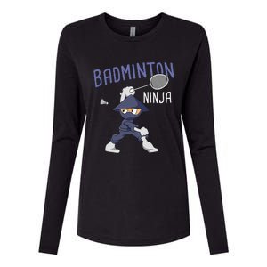 Badminton Ninja Shuttlecock Boy Badminton Womens Cotton Relaxed Long Sleeve T-Shirt