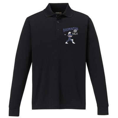 Badminton Ninja Shuttlecock Boy Badminton Performance Long Sleeve Polo