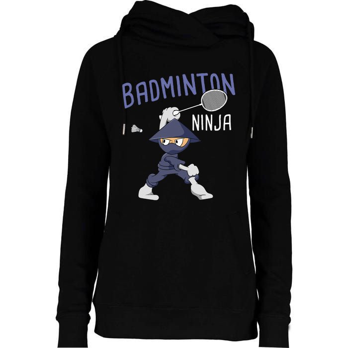 Badminton Ninja Shuttlecock Boy Badminton Womens Funnel Neck Pullover Hood