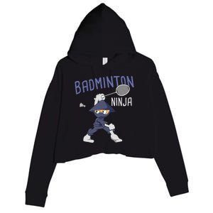 Badminton Ninja Shuttlecock Boy Badminton Crop Fleece Hoodie