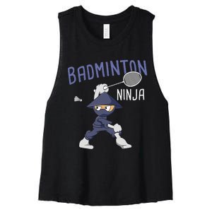 Badminton Ninja Shuttlecock Boy Badminton Women's Racerback Cropped Tank