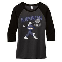 Badminton Ninja Shuttlecock Boy Badminton Women's Tri-Blend 3/4-Sleeve Raglan Shirt