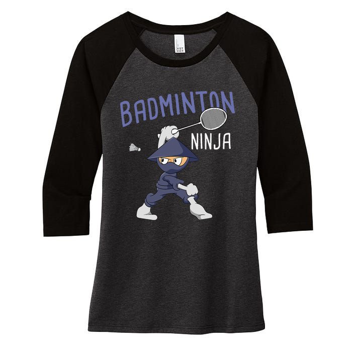 Badminton Ninja Shuttlecock Boy Badminton Women's Tri-Blend 3/4-Sleeve Raglan Shirt