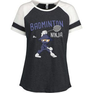 Badminton Ninja Shuttlecock Boy Badminton Enza Ladies Jersey Colorblock Tee