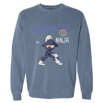 Badminton Ninja Shuttlecock Boy Badminton Garment-Dyed Sweatshirt