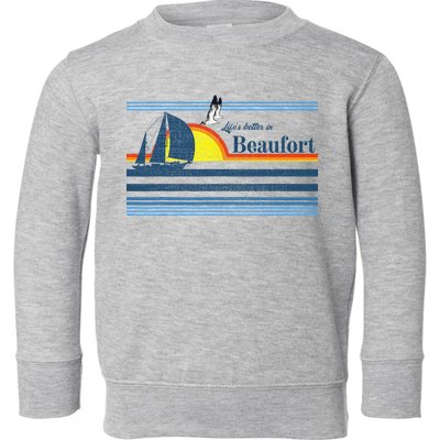 Beaufort North South Carolina NC SC Gift Beach Retro Vintage Toddler Sweatshirt
