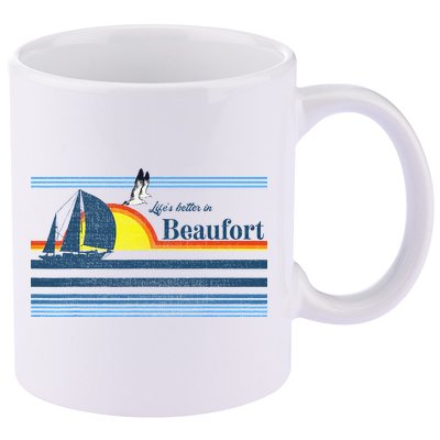 Beaufort North South Carolina NC SC Gift Beach Retro Vintage 11oz C Handle Ceramic Mug