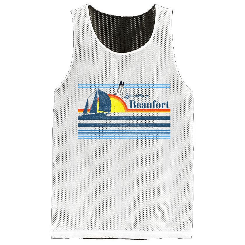 Beaufort North South Carolina NC SC Gift Beach Retro Vintage Mesh Reversible Basketball Jersey Tank