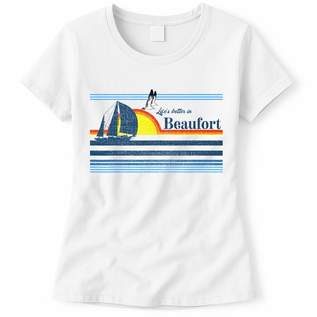 Beaufort North South Carolina NC SC Gift Beach Retro Vintage Womens T-Shirt