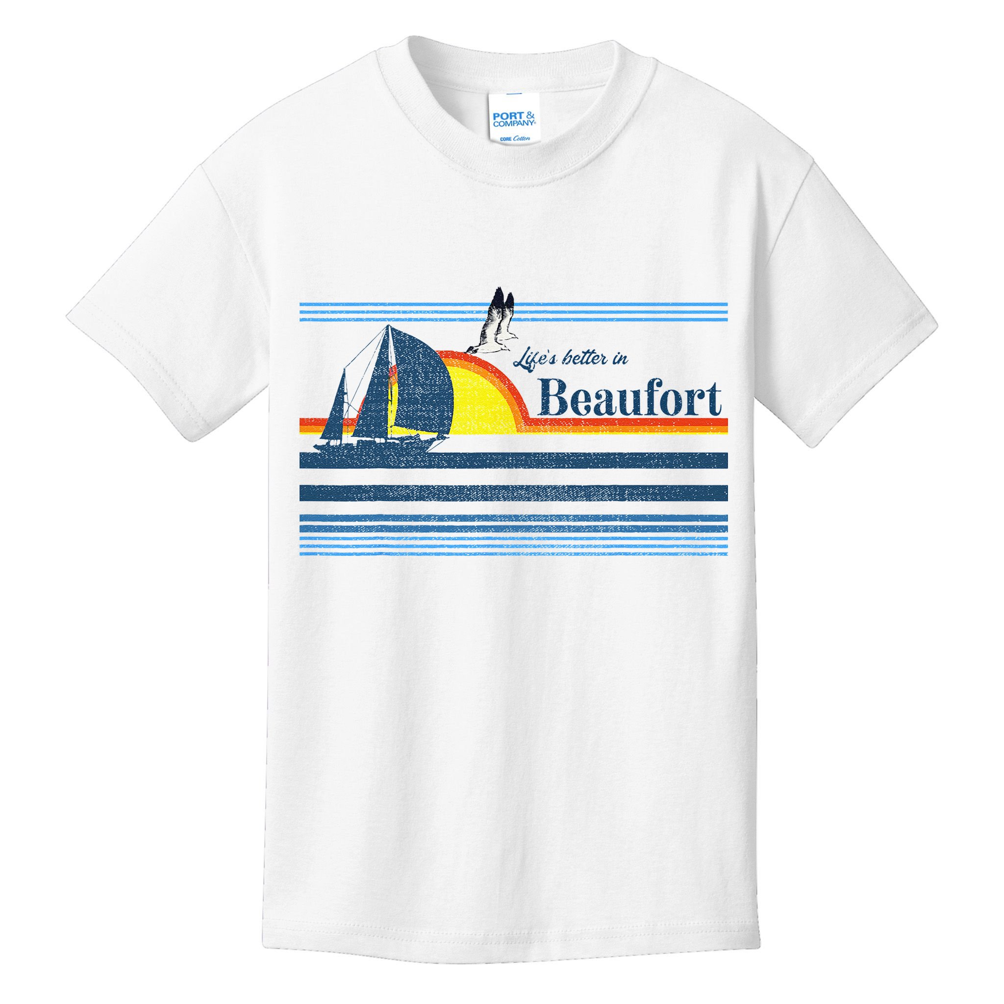 Beaufort North South Carolina NC SC Gift Beach Retro Vintage Kids T-Shirt