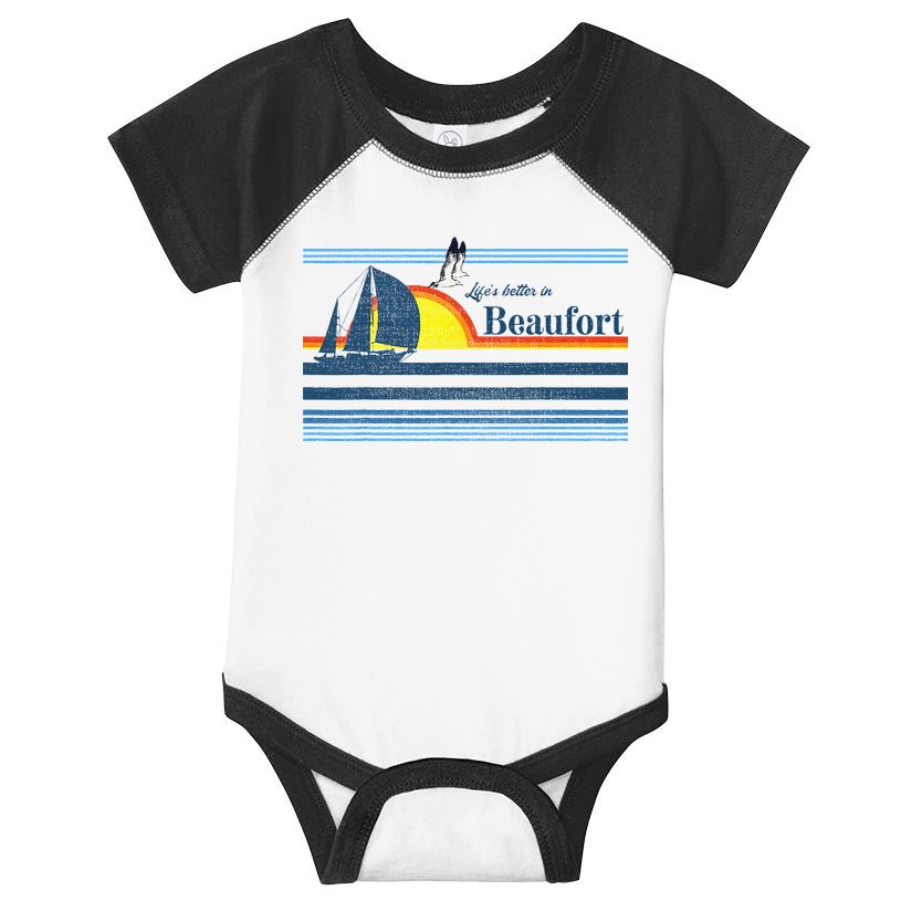 Beaufort North South Carolina NC SC Gift Beach Retro Vintage Infant Baby Jersey Bodysuit